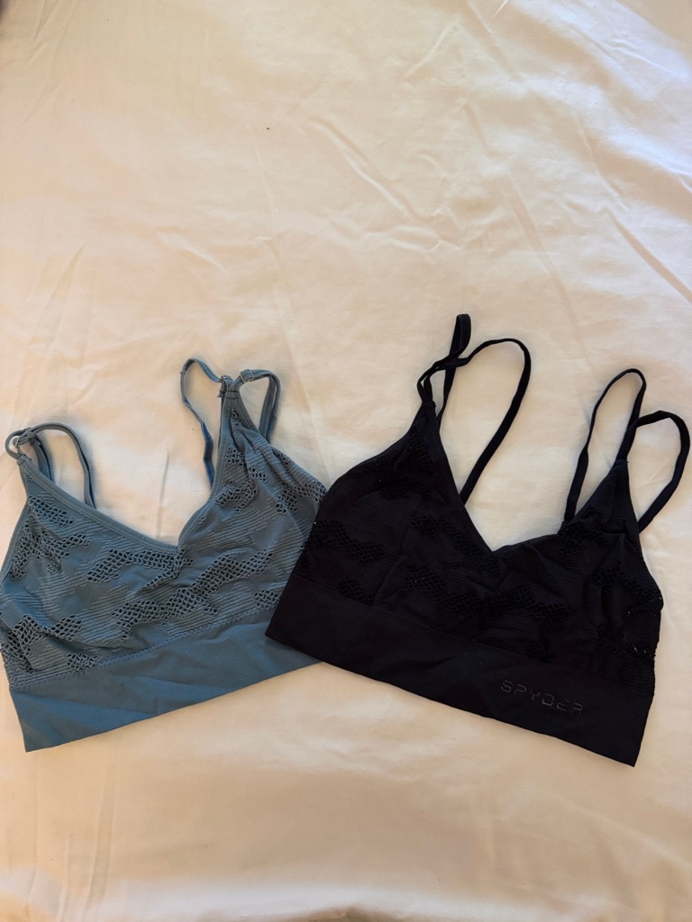 Spyder Sports Bralettes in Slate Blue and Black